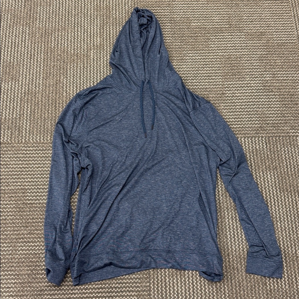 J. Crew Men's Heathered Navy Blue Lightweight Hoodie